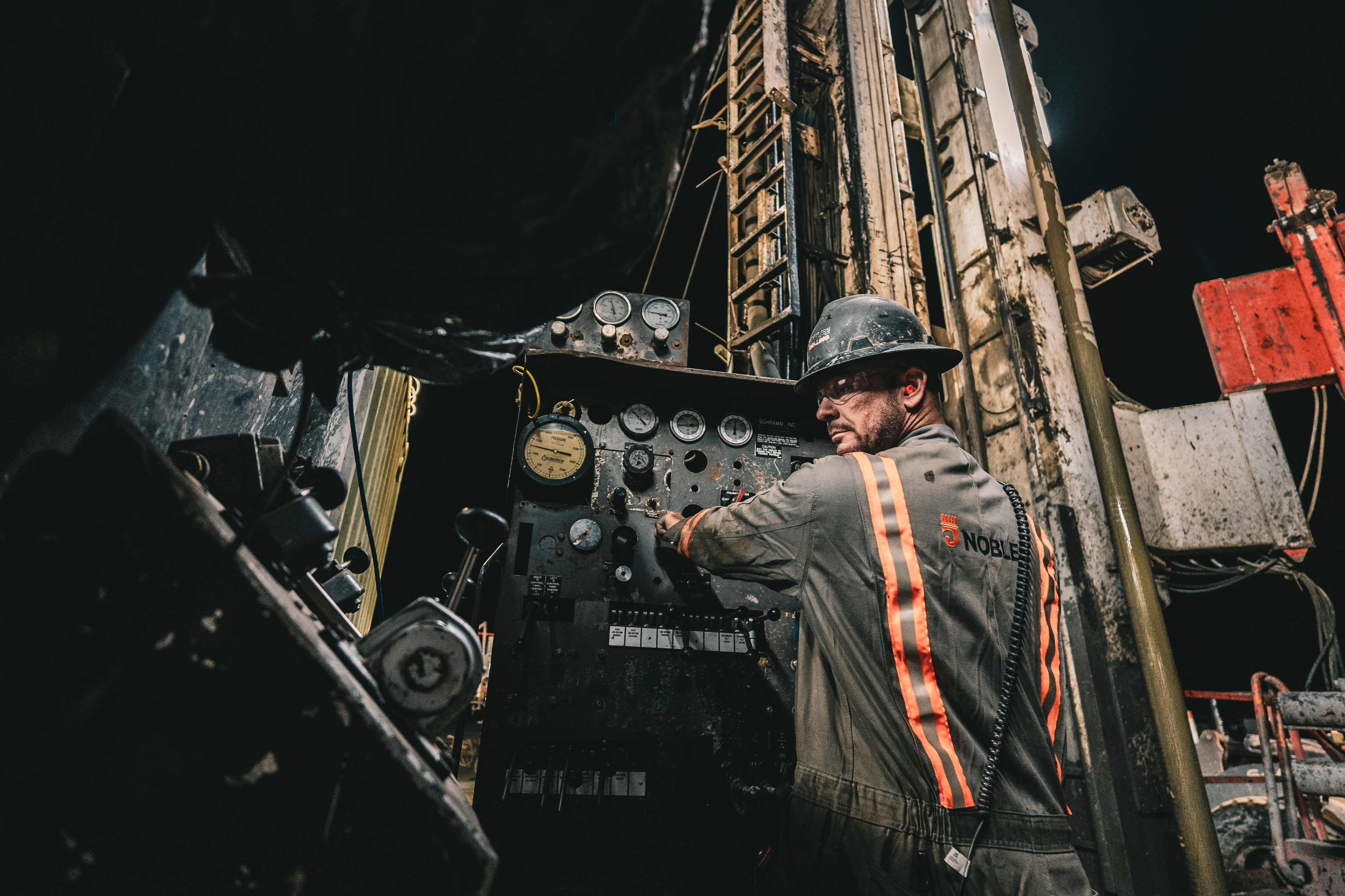 Driller at controls